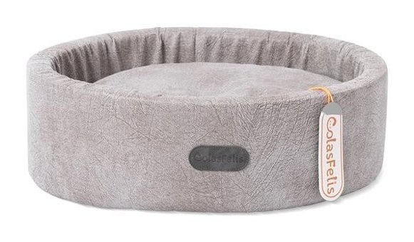 Petsesuar Yıkanabilir 52 cm Simit Kedi Yatağı Gri