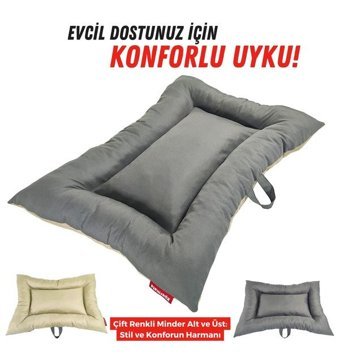 Xpermate 70 x 90 cm Sepet Kedi Yatağı Antrasit - Bej