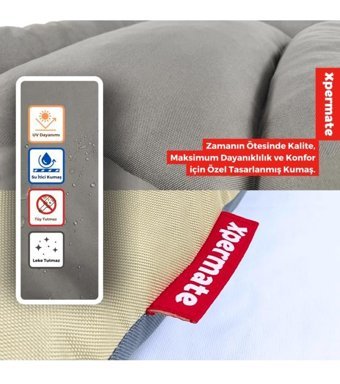 Xpermate 70 x 90 cm Sepet Kedi Yatağı Antrasit - Bej