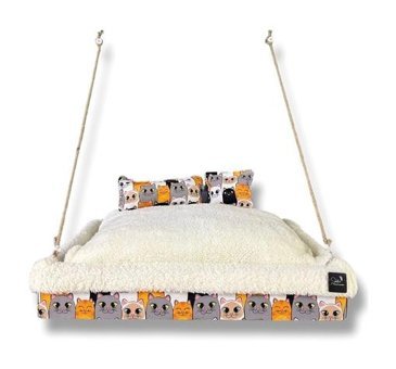 Kurra Store Ayaklı 35 x 50 cm Sepet Kedi Yatağı Çok Renkli