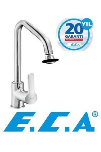 Eca Delta 102108633 Kuğu Çift Girişli Aç Kapa Eviye Bataryası Gümüş