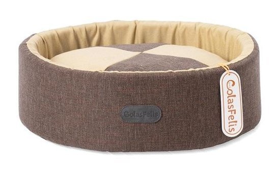 Petsesuar Yıkanabilir 47 cm Simit Kedi Yatağı Kahverengi