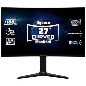 Monster Aryond A27 V2 180 Hz 1 ms 27 inç 2560 x 1440 px Kavisli VA Hoparlörlü HDMI Freesync GSync WQHD LED Oyuncu Monitör
