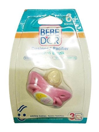 Bebedor 6 Ay+ Kiraz Uçlu Damaklı Silikon Emzik Pembe