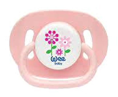 Wee Baby 6-18 Ay Ortodontik Kiraz Uçlu Damaklı Silikon Emzik Pembe
