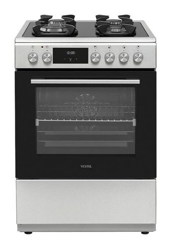 Vestel SF 94212 70 lt A Enerji Sınıfı Dijital Doğalgaz Ocaklı Tam Boy Solo Fırın Beyaz-Siyah