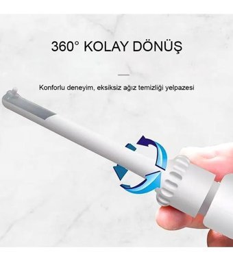 Ezere Kablolu Şarjlı Basınç Kontrollü 360° Dönebilen 3 Modlu 3 Başlıklı Ağız Duşu