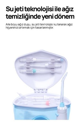 Neutron Kablolu Şarjlı Basınç Kontrollü 360° Dönebilen 2 Başlıklı Ağız Duşu Beyaz