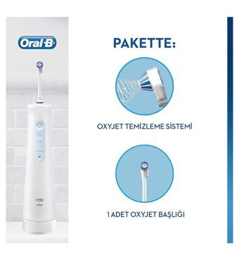 Braun Aquacare 4 - Oxyjet 4 Kablolu Şarjlı Basınç Kontrollü 360° Dönebilen 4 Modlu 4 Başlıklı Ağız Duşu