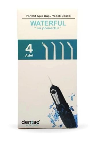 Dentac Waterfull Kablolu Şarjlı Basınç Kontrollü Pil Göstergeli 360° Dönebilen 3 Başlıklı Ağız Duşu
