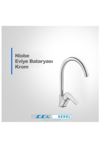 Eca Niobe 102118098 Kuğu Çift Girişli Aç Kapa Eviye Bataryası Gümüş