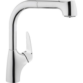 Artema A42151 Spiralli Kuğu Çift Girişli Aç Kapa Eviye Bataryası Gümüş