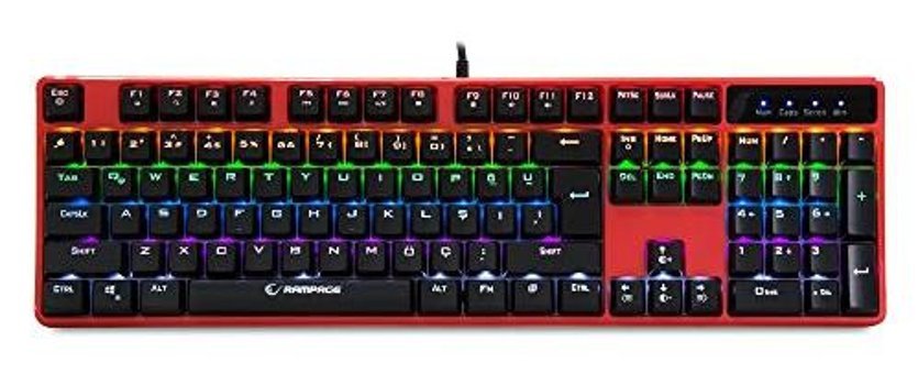 Rampage KB-R18 Türkçe Q RGB Blue Switch Kablolu Çok Renkli Standart Klavye