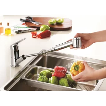 Artema Harmony Xl A42147 Spiralli Kuğu Çift Girişli Aç Kapa Eviye Bataryası Gümüş