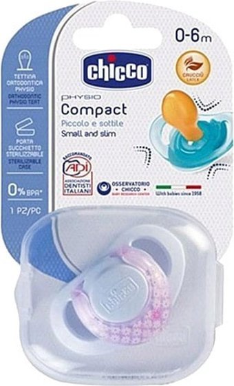 Chicco Physio Compact 0 Ay Delikli Ortodontik Yenidoğan Damaklı Kauçuk Emzik Beyaz