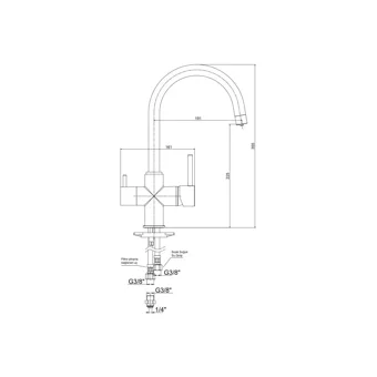 Eca Dual Flow 10211837 Arıtmalı Kuğu Çift Girişli Aç Kapa Eviye Bataryası Gümüş