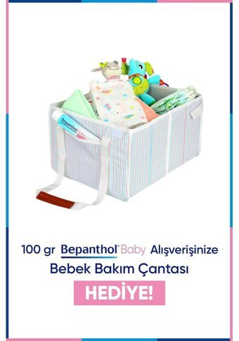 Bepanthol Baby Vitaminli Parfümsüz Parabensiz Pişik Kremi 100 gr + Bebek Bakım Çantası