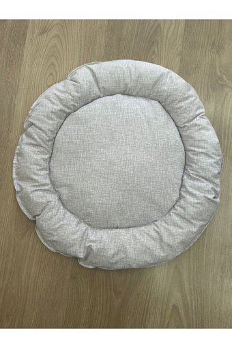 Alamanifatura Yıkanabilir Tek Fonksiyonlu 40x30x17 cm Simit Kedi Yatağı Gri