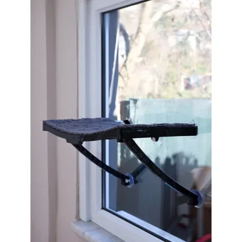 Ata Home Vantuzlu Yıkanabilir Tek Fonksiyonlu 50x40x17 cm Cama Yapışan Kedi Yatağı Gri
