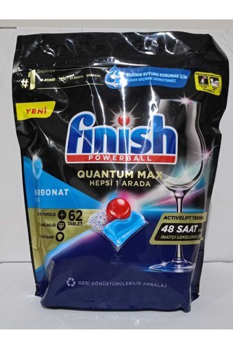 Finish Quantum Max Hepsi 1 Arada Tablet Bulaşık Makinesi Deterjanı 62 Adet
