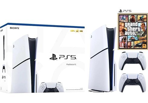 Sony Playstation 5 Slim Standart Edition 825 GB 2 Dualsense Kollu Oyun Konsolu + GTA 5 Oyun