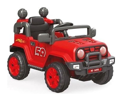 Dolu Neon 12 V Üstü Açık Tek Kişilik Akülü Araba Kırmızı