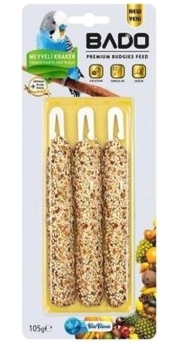 Bado Kabuksuz Meyveli Vitaminli Muhabbet Kuşu Yemi 3x3'lü