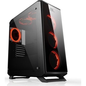 Power Boost Boost VK-G3903S RGB 4 Fanlı Siyah Dikey Kullanım ATX Oyuncu Bilgisayar Kasası