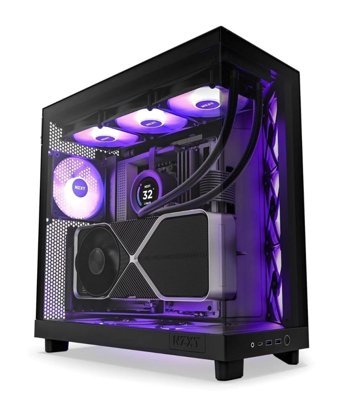 Nzxt CC-H61fb-R1 RGB Sıvı Soğutmalı 3 Fanlı Siyah Dikey Kullanım ATX Oyuncu Bilgisayar Kasası
