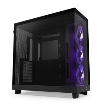 Nzxt CC-H61fb-R1 RGB Sıvı Soğutmalı 3 Fanlı Siyah Dikey Kullanım ATX Oyuncu Bilgisayar Kasası