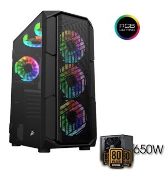 Xaser XR-07 RGB Mesh Sıvı Soğutmalı 4 Fanlı Siyah 650 W Dikey Kullanım E-ATX Oyuncu Bilgisayar Kasası