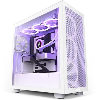 Nzxt CM-H71FW-01 RGB Mesh 4 Fanlı Beyaz Dikey Kullanım ATX Oyuncu Bilgisayar Kasası