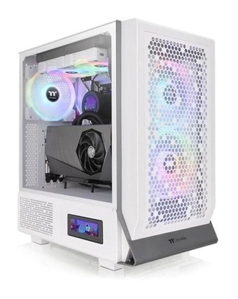 Thermaltake CA-1Y2-00M6WN-00 RGB Mesh Sıvı Soğutmalı 5 Fanlı Beyaz Dikey Kullanım ATX Oyuncu Bilgisayar Kasası