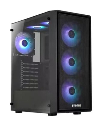 Strong Axe Mesh RGB Mesh Sıvı Soğutmalı 4 Fanlı Siyah Dikey Kullanım ATX Oyuncu Bilgisayar Kasası