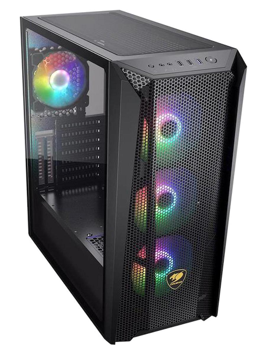 Cougar MX660 Mesh RGB Mesh Sıvı Soğutmalı 4 Fanlı Siyah 850 W Dikey Kullanım ATX Oyuncu Bilgisayar Kasası