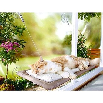 Sunny Seat Vantuzlu Yıkanabilir Tek Fonksiyonlu Cama Yapışan Kedi Yatağı Gri