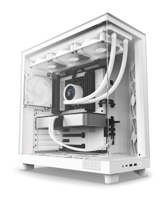 Nzxt H Series H6 Flow Cc-h61fw-01 RGB 3 Fanlı Beyaz Dikey Kullanım ATX Oyuncu Bilgisayar Kasası
