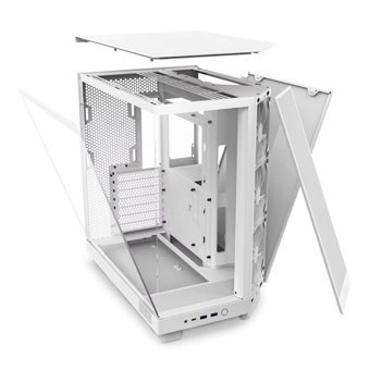 Nzxt H Series H6 Flow Cc-h61fw-01 RGB 3 Fanlı Beyaz Dikey Kullanım ATX Oyuncu Bilgisayar Kasası