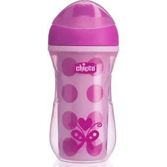 Chicco Akıtmaz Kulpsuz 14+ Ay 266 ml Alıştırma Bardağı Pembe