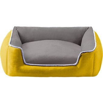 Oloey Yıkanabilir Tek Fonksiyonlu 35x26x41 cm Sepet Kedi Yatağı Sarı