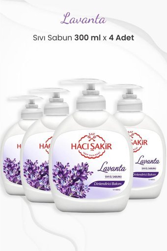 Hacı Şakir Lavanta Nemlendiricili Köpük Sıvı Sabun 300 ml 4'lü