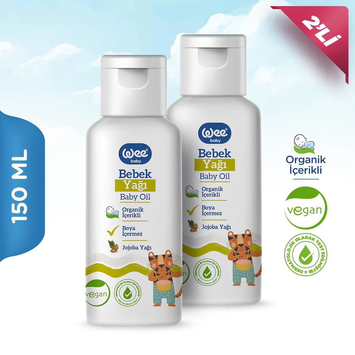 Wee Baby Organik Jojoba Yağlı Hipoalerjenik Bebek Masaj Yağı 150 ml