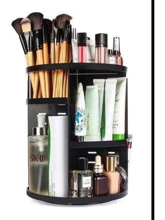 Magev Plastik 360 Derece 3 Katlı Oje Organizeri Siyah