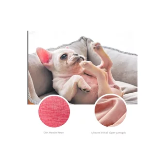 Oloey Yıkanabilir Tek Fonksiyonlu 50x60 cm Sepet Kedi Yatağı Kırmızı