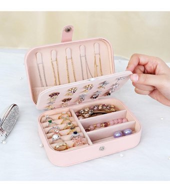 Schulzz Tek Katlı Kapaklı Takı Organizeri Pembe