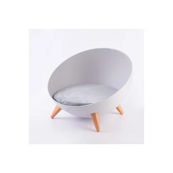 Mikopet Ayaklı Yıkanabilir Tek Fonksiyonlu 80x65x19 cm Sepet Kedi Yatağı Gri-Pembe