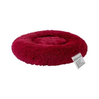 Blusea Yıkanabilir Tek Fonksiyonlu 60x45x19 cm Simit Kedi Yatağı Kırmızı