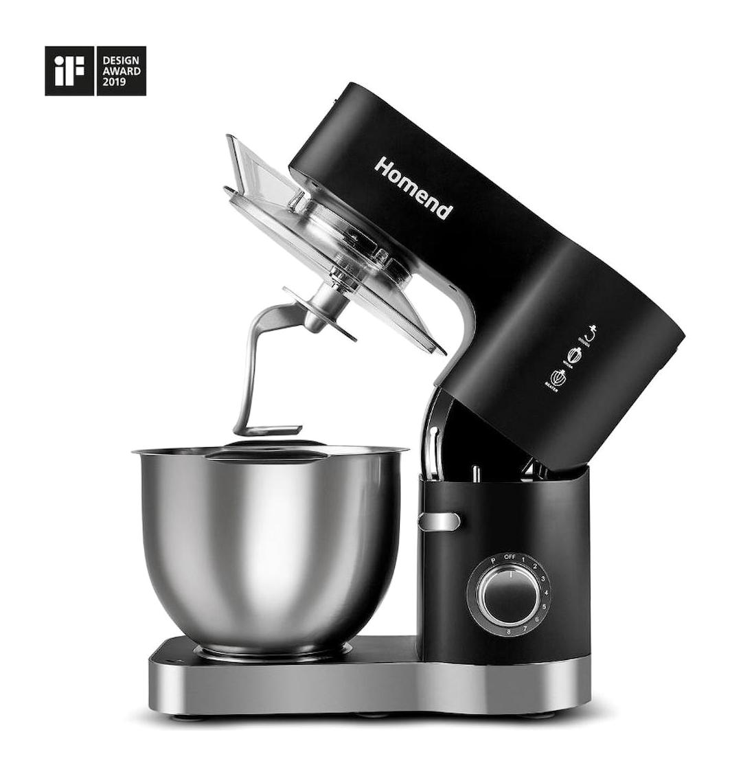 Homend Artfood 3025H Paslanmaz Çelik 1200 W 5.5 lt Standlı Hamur Yoğurma ve Mutfak Şefi Siyah
