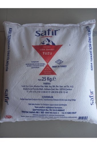 Safir İyotlu Toz Kaya Tuzu Çuval 25 kg