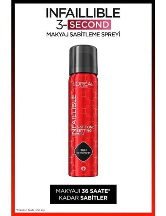 L'oréal Paris Infaillible 3-Second Mat Suya Dayanıklı Makyaj Sabitleyici Sprey 75 ml